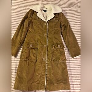 American Eagle Outfitters Olive Sherpa Jacket